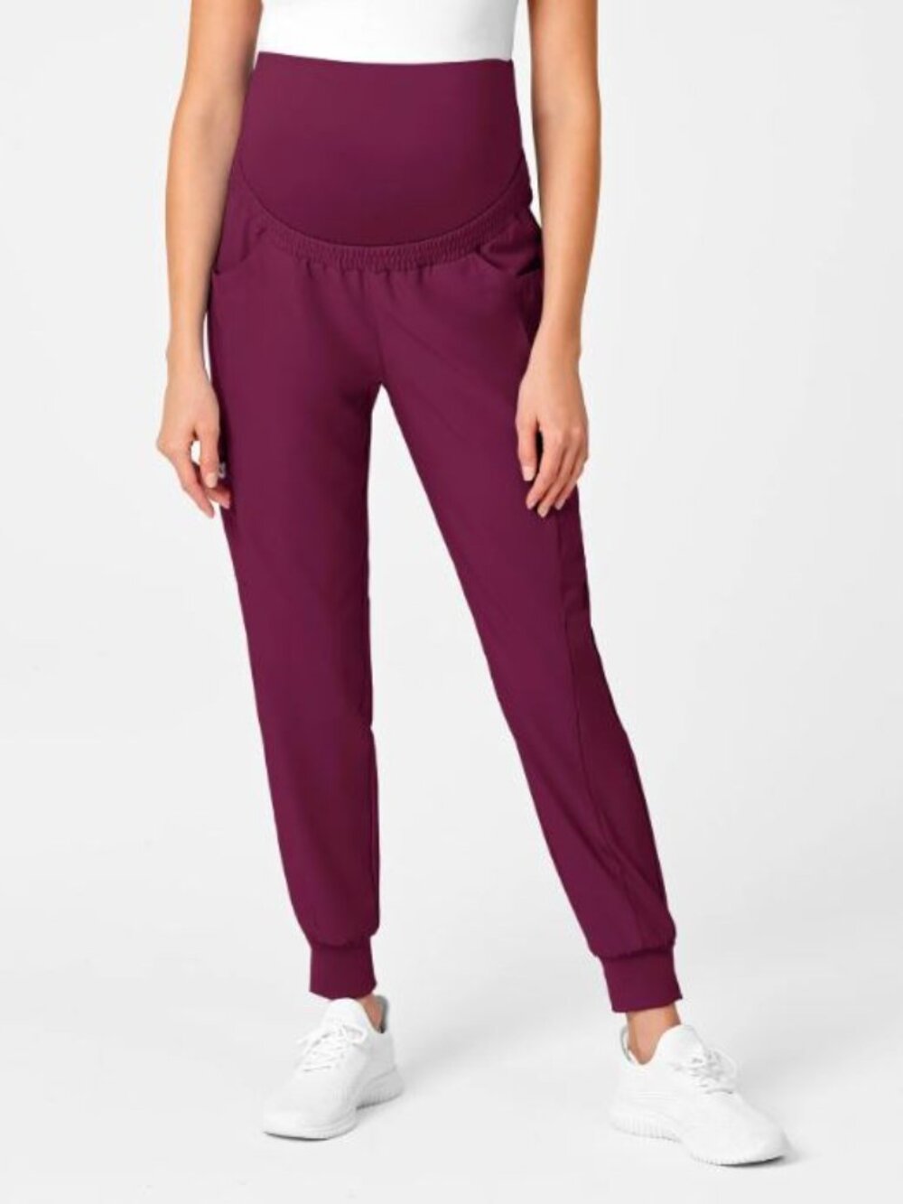 WonderWink 3X Maternity Jogger Scrub Pant Wine 7 Pockets, Nursing, healthcare